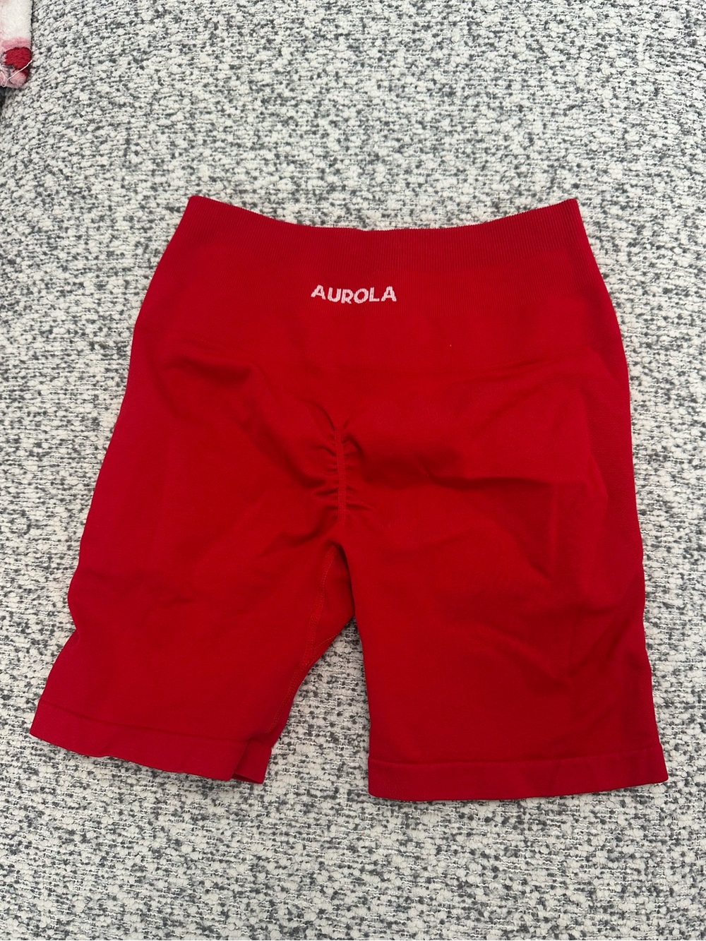 AUROLA Seamless Scrunch Red Gym Shorts / Biker Shorts